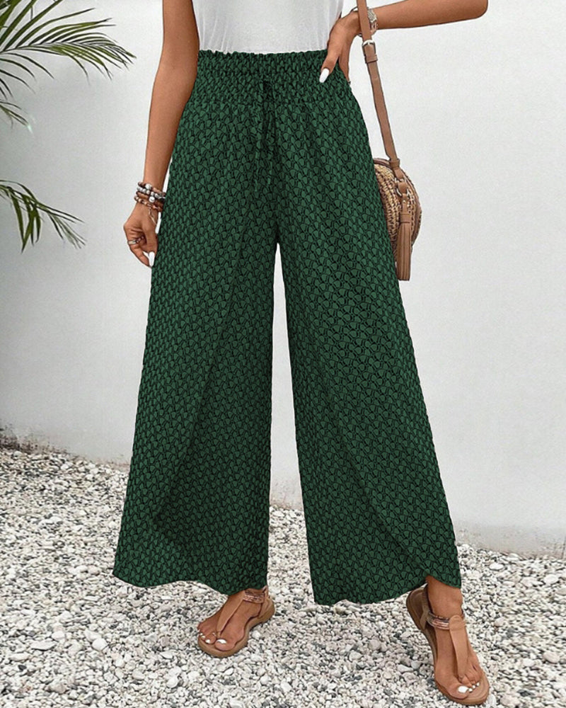 Sophie-Rae - Airy High Waist Pants with Bohemian Print