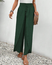 Stylish Lightweight Printed Pants with Wide Legs