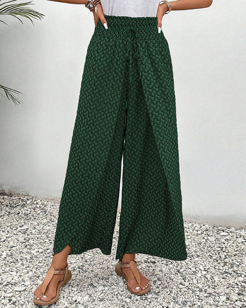 Sophie-Rae - Airy High Waist Pants with Bohemian Print