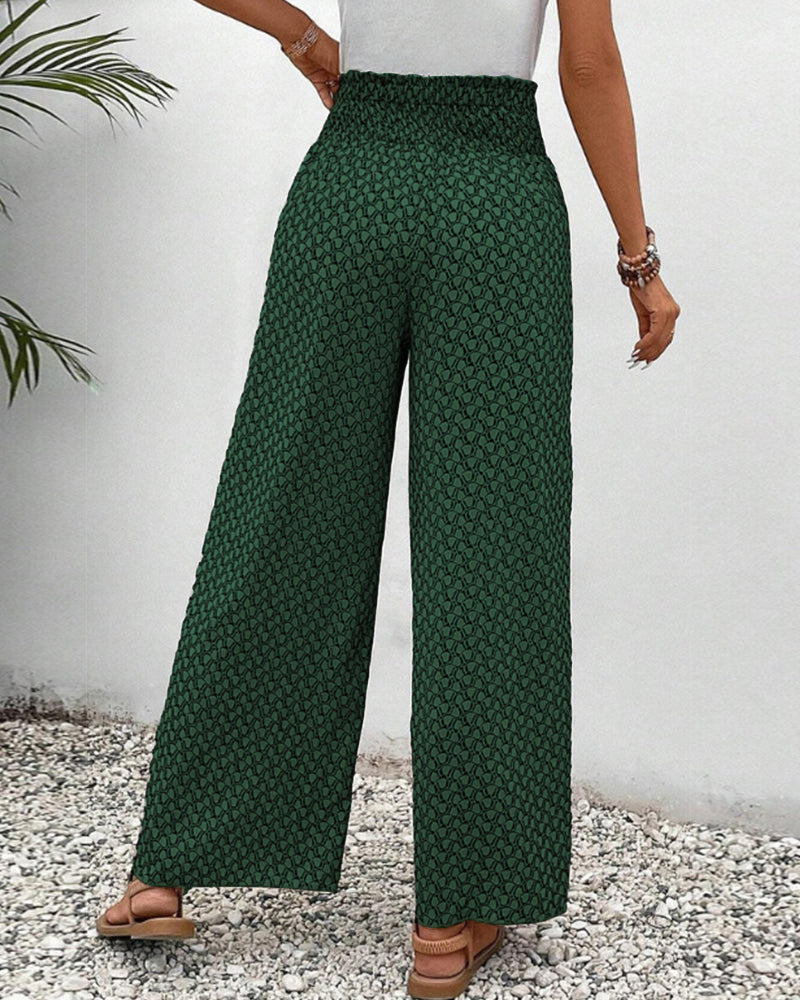 Stylish Lightweight Printed Pants with Wide Legs