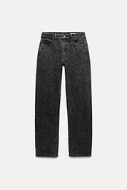 High Waist Glitter Wide-Leg Jeans for Women