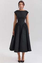 Lani - Elegant Midi Dress with Open Back