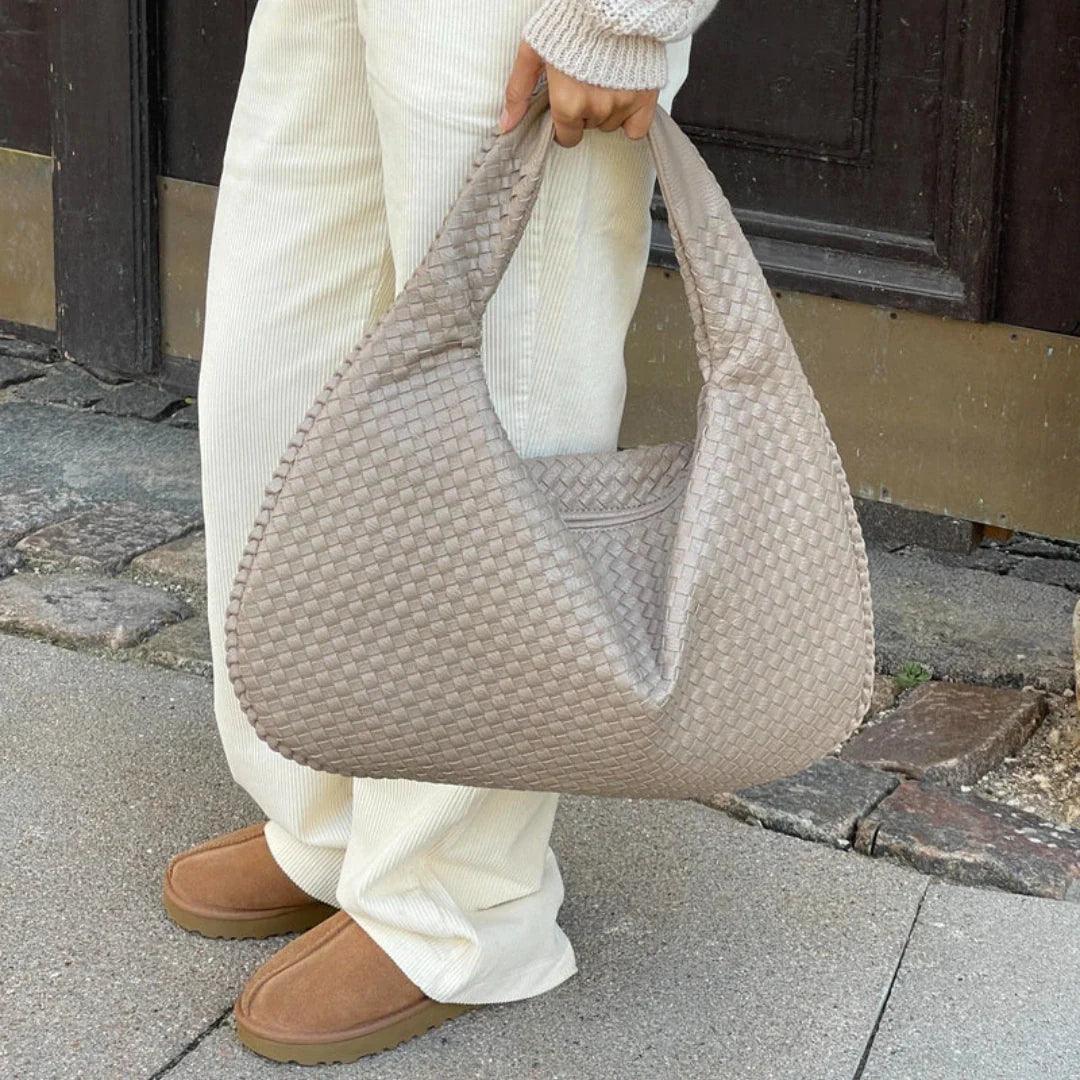 Braided Vegan Leather Handbag