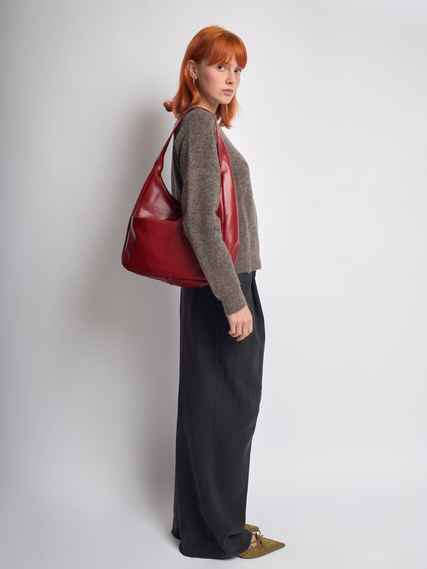 Minimalist Vegan Leather Hobo Shoulder Bag