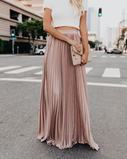Stylish Pleated Skirt with High Waist and Flowy Fit