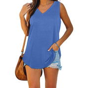 Loose V-Neck Sleeveless Top for Women