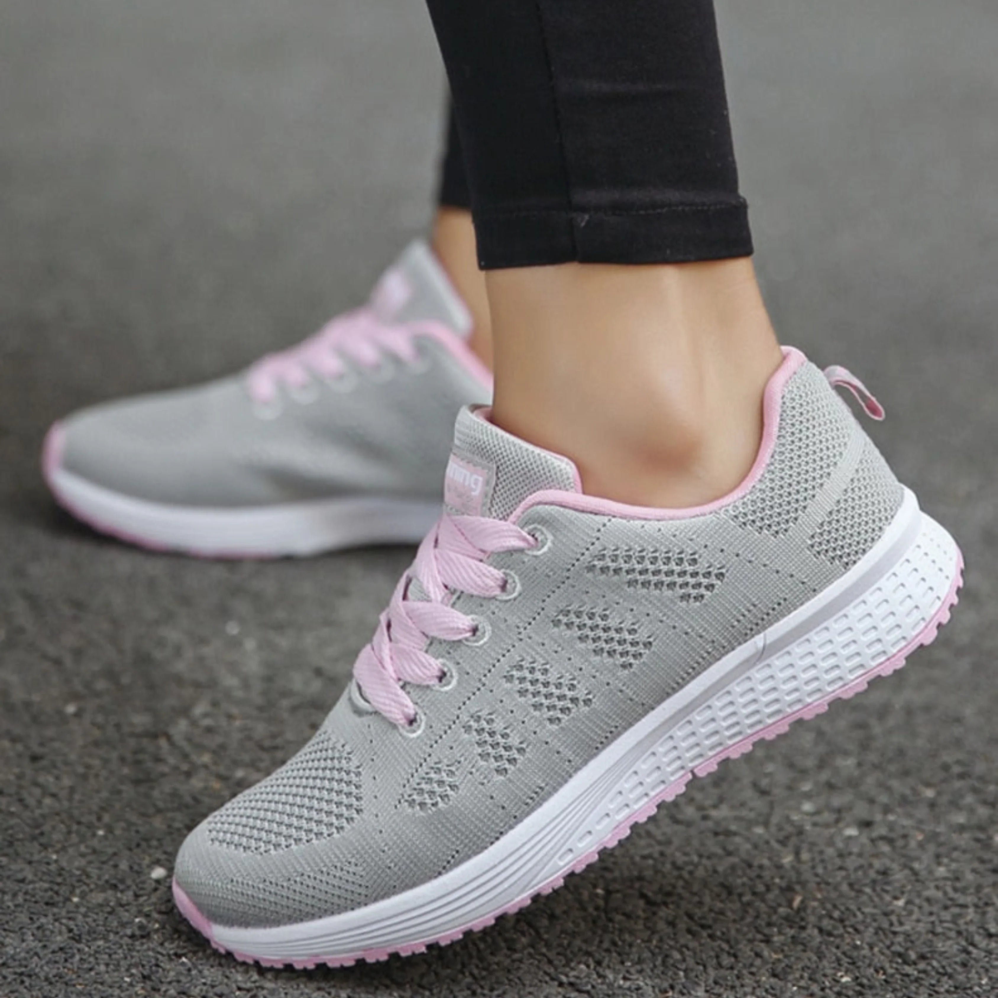 Sporty Mesh Sneakers for Women for Running and Walking