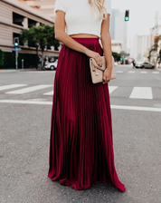 Stylish Pleated Skirt with High Waist and Flowy Fit