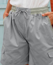 Casual Cargo Shorts with Elastic Waist for Women
