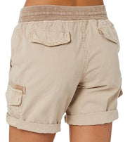 Casual Cargo Shorts with Elastic Waist for Women