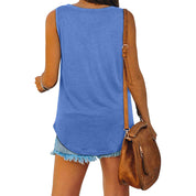 Loose V-Neck Sleeveless Top for Women