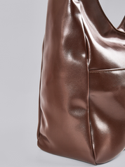 Minimalist Vegan Leather Hobo Shoulder Bag