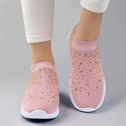 Comfortable Glitter Slip-On Sneakers for Women