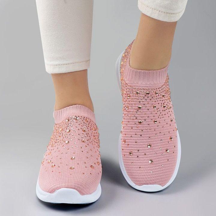 Comfortable Glitter Slip-On Sneakers for Women
