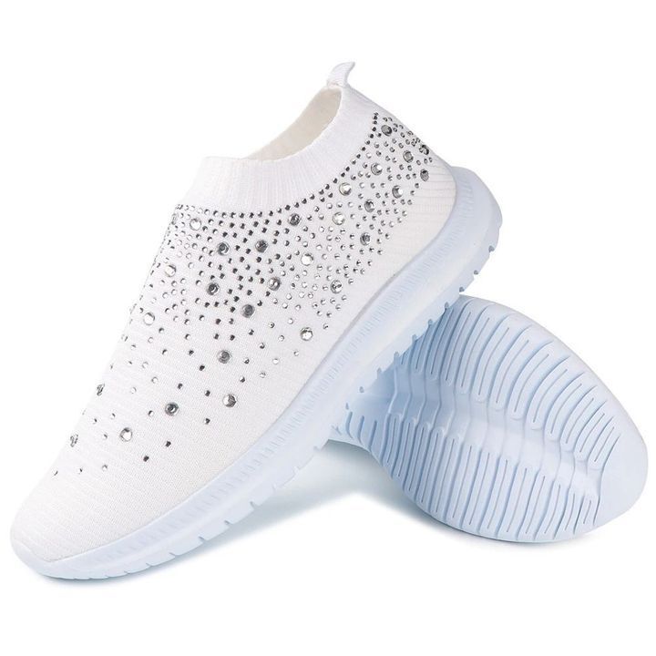 Comfortable Glitter Slip-On Sneakers for Women