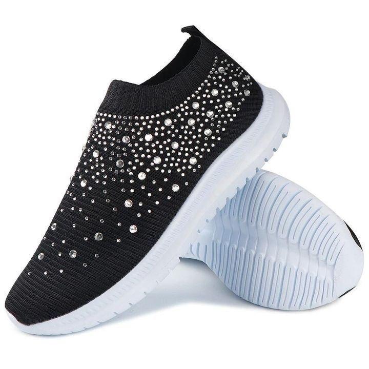 Comfortable Glitter Slip-On Sneakers for Women