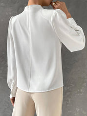 Women's Chic Blouse with High Neck and Long Sleeves