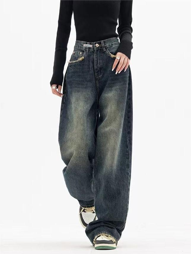 Women's Jeans with Vintage Look and Washed Effect