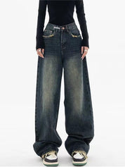 Women's Jeans with Vintage Look and Washed Effect