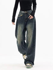 Women's Jeans with Vintage Look and Washed Effect