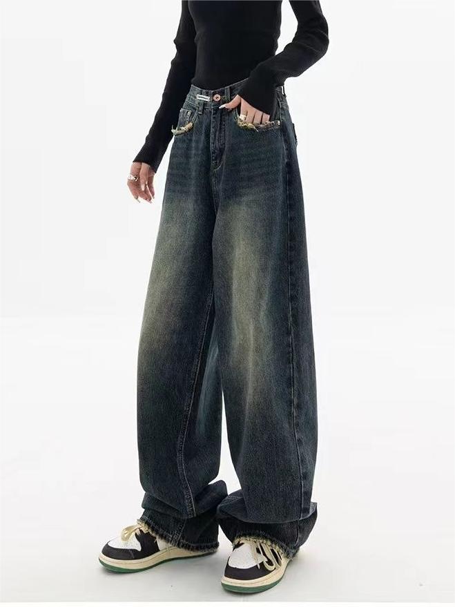 Women's Jeans with Vintage Look and Washed Effect