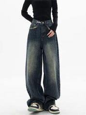 Women's Jeans with Vintage Look and Washed Effect