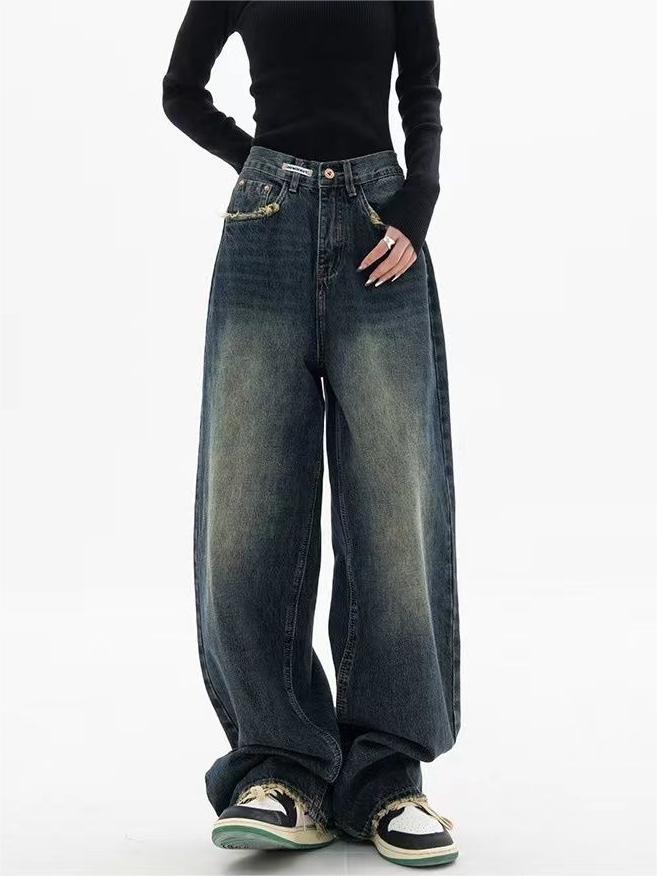 Women's Jeans with Vintage Look and Washed Effect