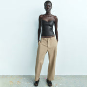 Shiny Strapless Party Top for Women