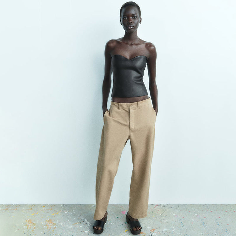 Shiny Strapless Party Top for Women