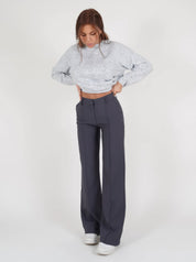 Elegant Pants with High Waist and Vertical Front Seam