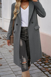 Elegant Women's Blazer Midcoat with Buttons