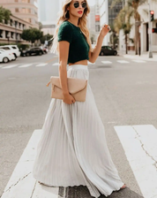 Stylish Pleated Skirt with High Waist and Flowy Fit