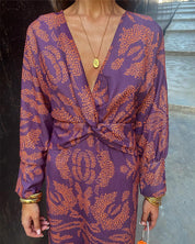 Evi-Lynn - Midi dress with V-neck and print