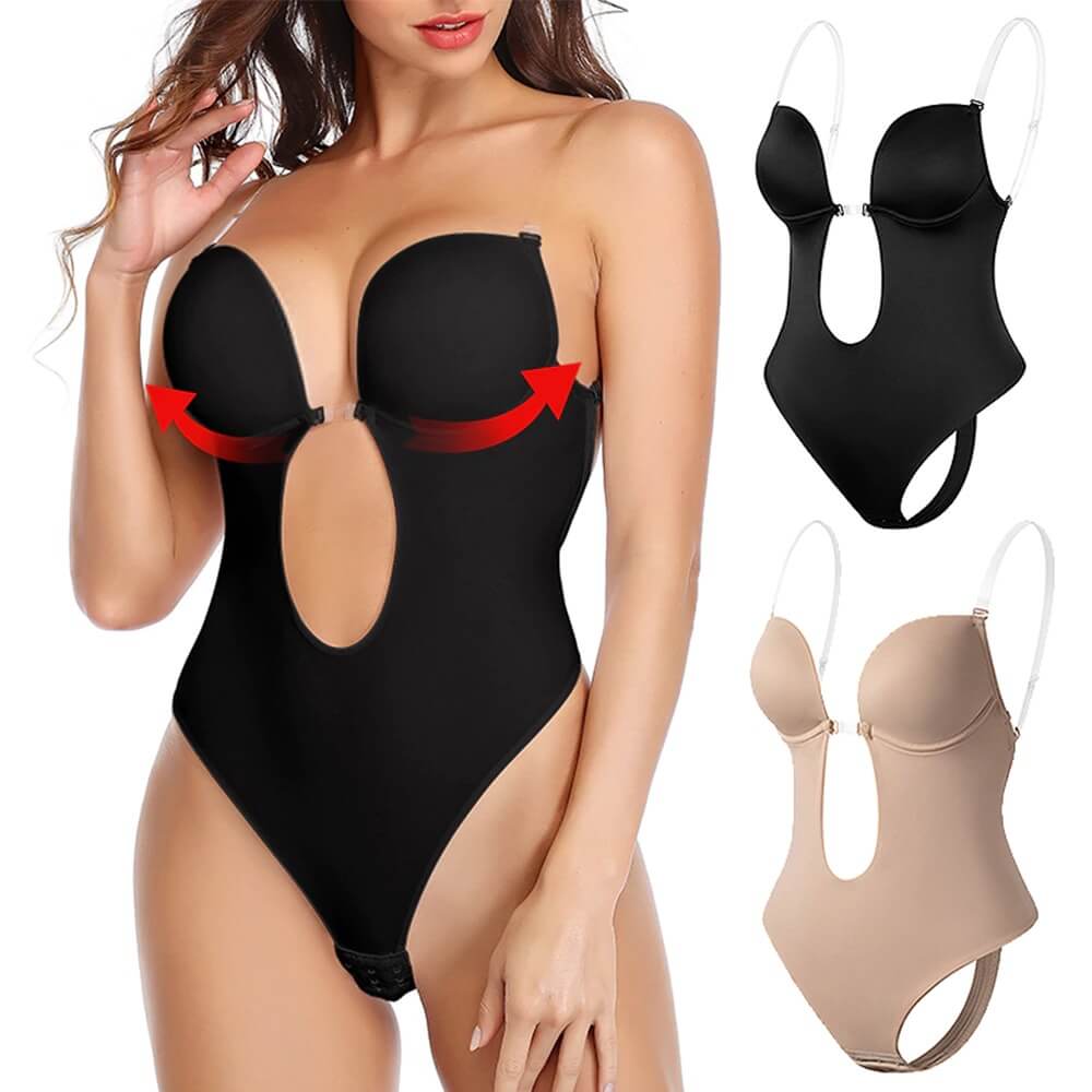 Shaping Bodysuit With Push Up And Deep Cut For Women
