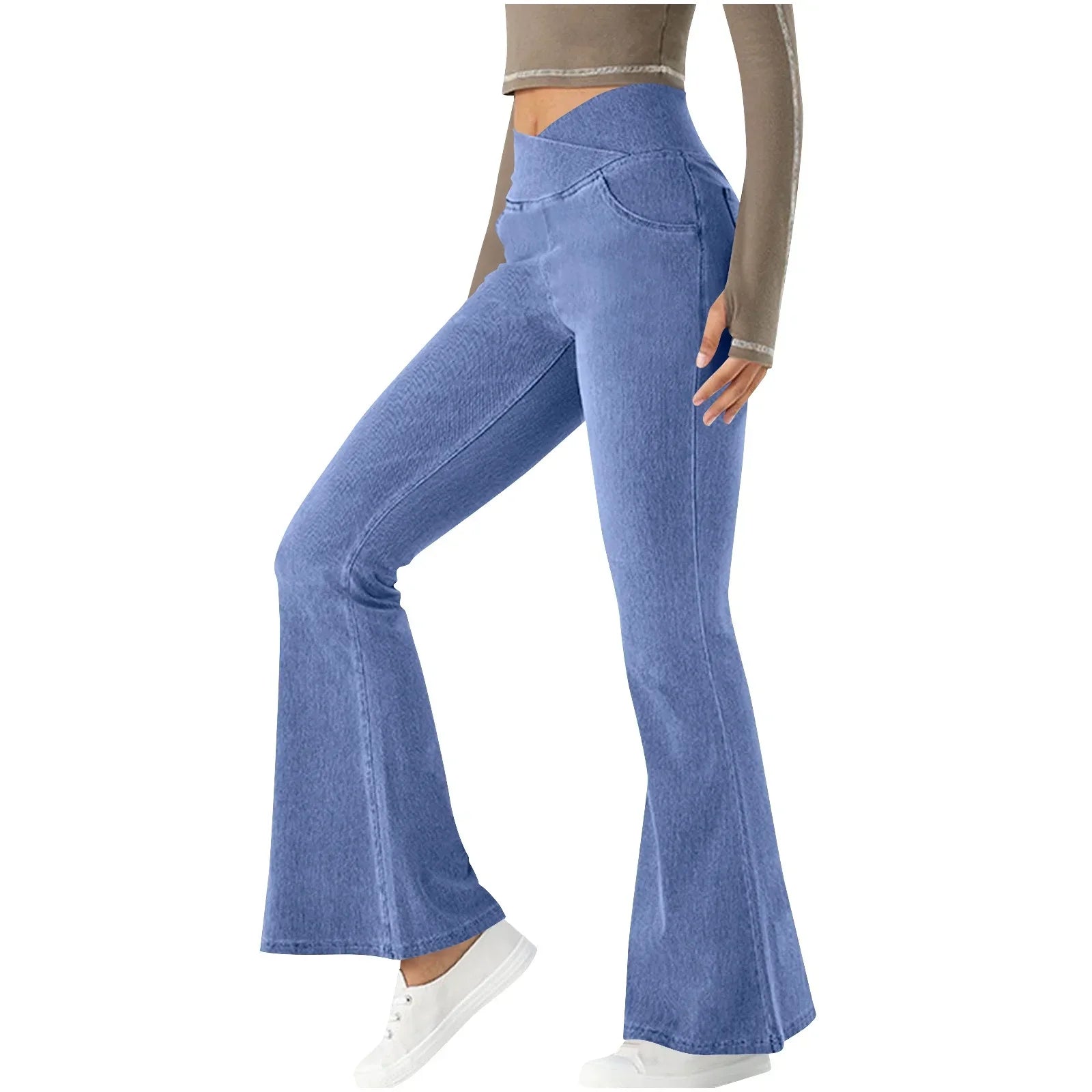 Flared Jeans for Women with High Waist and Stretch Fit