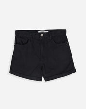 Black Women's Denim Shorts with Cuff