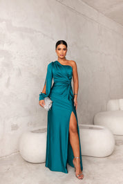 Women's Elegant Gala Maxi Dress with One Shoulder and Split