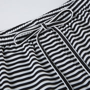 Striped Lounge Pants for Women with Wide Legs and Elastic Waist