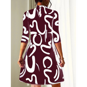 Mini Tunic Dress with Abstract Print for Women