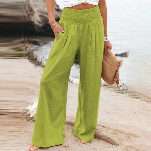 Elegant Airy Pants with Wide Legs and High Waist