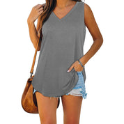 Loose V-Neck Sleeveless Top for Women