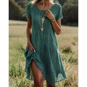 Airy Elegant Midi Summer Dress with Print for Women