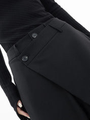 Asymmetrical Wide Trousers for Women with High Waist