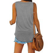 Loose V-Neck Sleeveless Top for Women