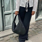 Braided Vegan Leather Handbag