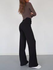 Elegant Pants with High Waist and Vertical Front Seam