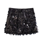 Trendy Women's Mini Skirt with Sequins and Glamorous Look