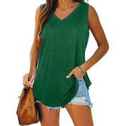 Loose V-Neck Sleeveless Top for Women