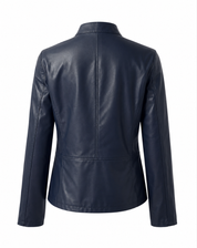 Fitted Women's Leather Jacket with Zipper