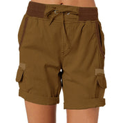 Casual Cargo Shorts with Elastic Waist for Women